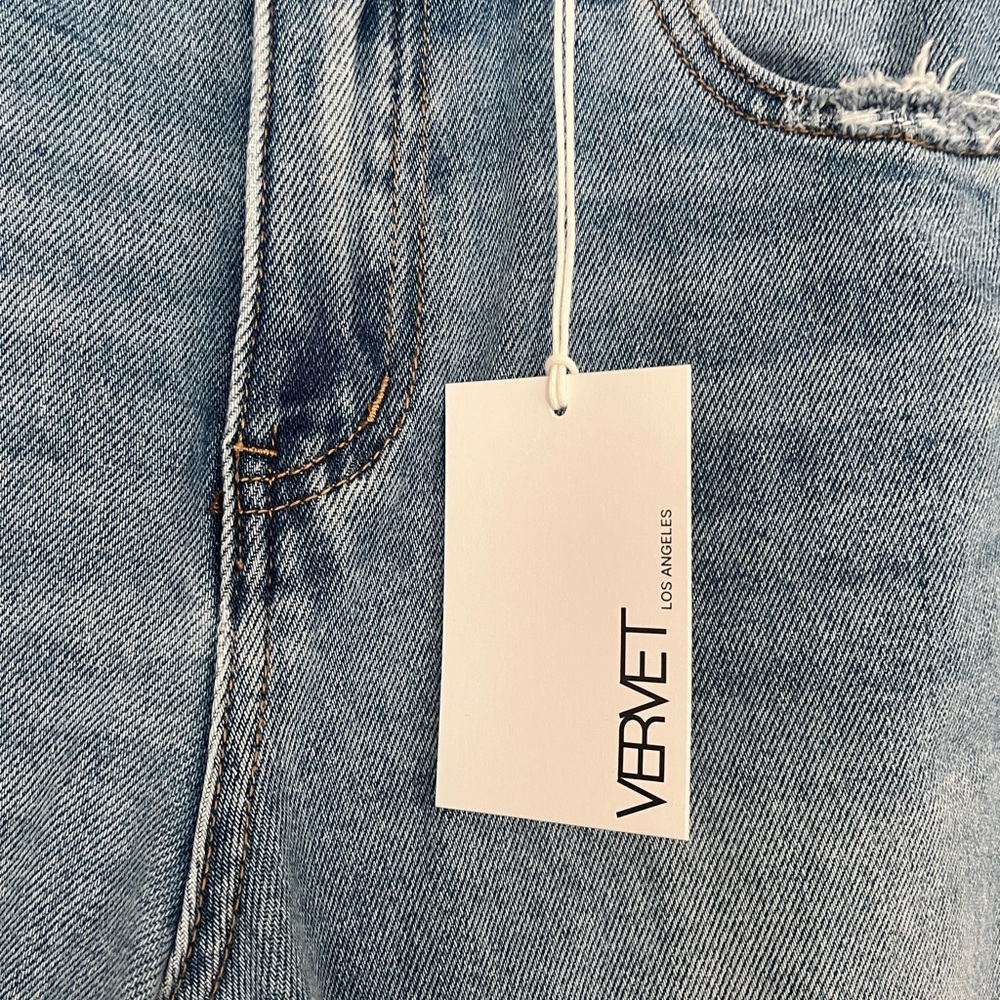 {Vervet} Bella High-Rise Flare Distressed Jeans in Blue - Womens 27 - NWT - Picture 12 of 13